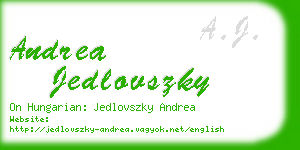 andrea jedlovszky business card